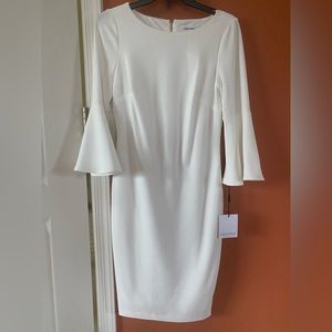 Calvin Klein Bell Sleeve Dress White Size 4